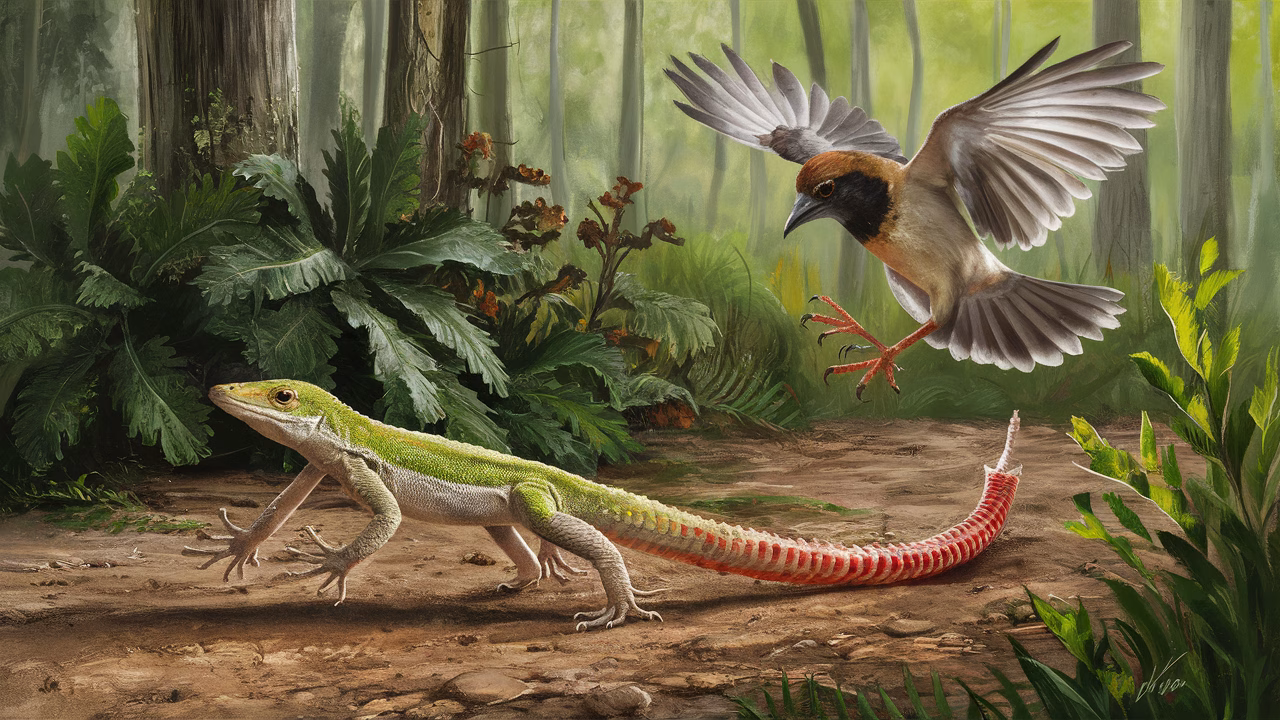 Using tail loss as escape strategy Lizard tail as predator distraction