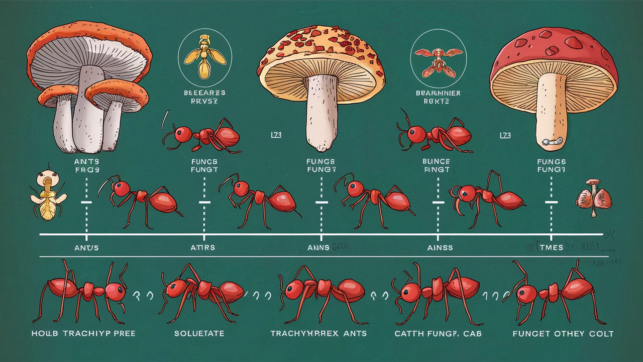 Evolutionary ant and fungi chart