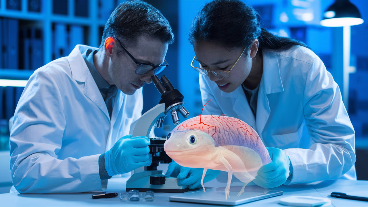 Studying axolotl brain regeneration Studying axolotl brain regeneration