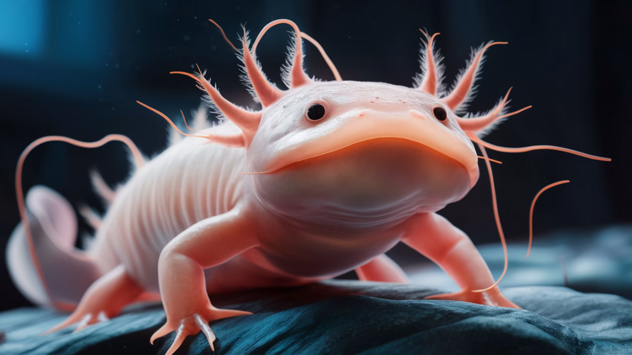 Axolotl regenerating spinal tissue