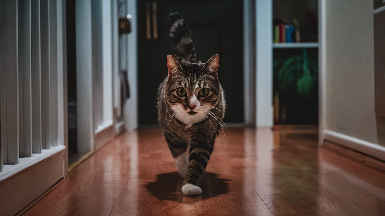 Cat nocturnal behavior explained Cat running through hallway at night