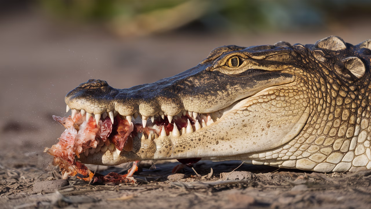 Crocodile feeding behavior Crocodile eating behavior