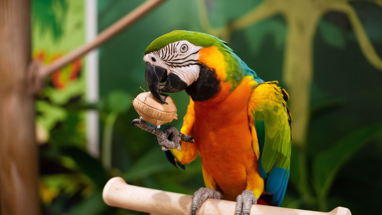 Parrot showing curiosity and learning Curious parrot exploring