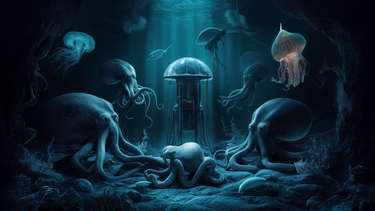 Deep-sea creatures Dumbo Octopus Deep-sea creatures Dumbo Octopus