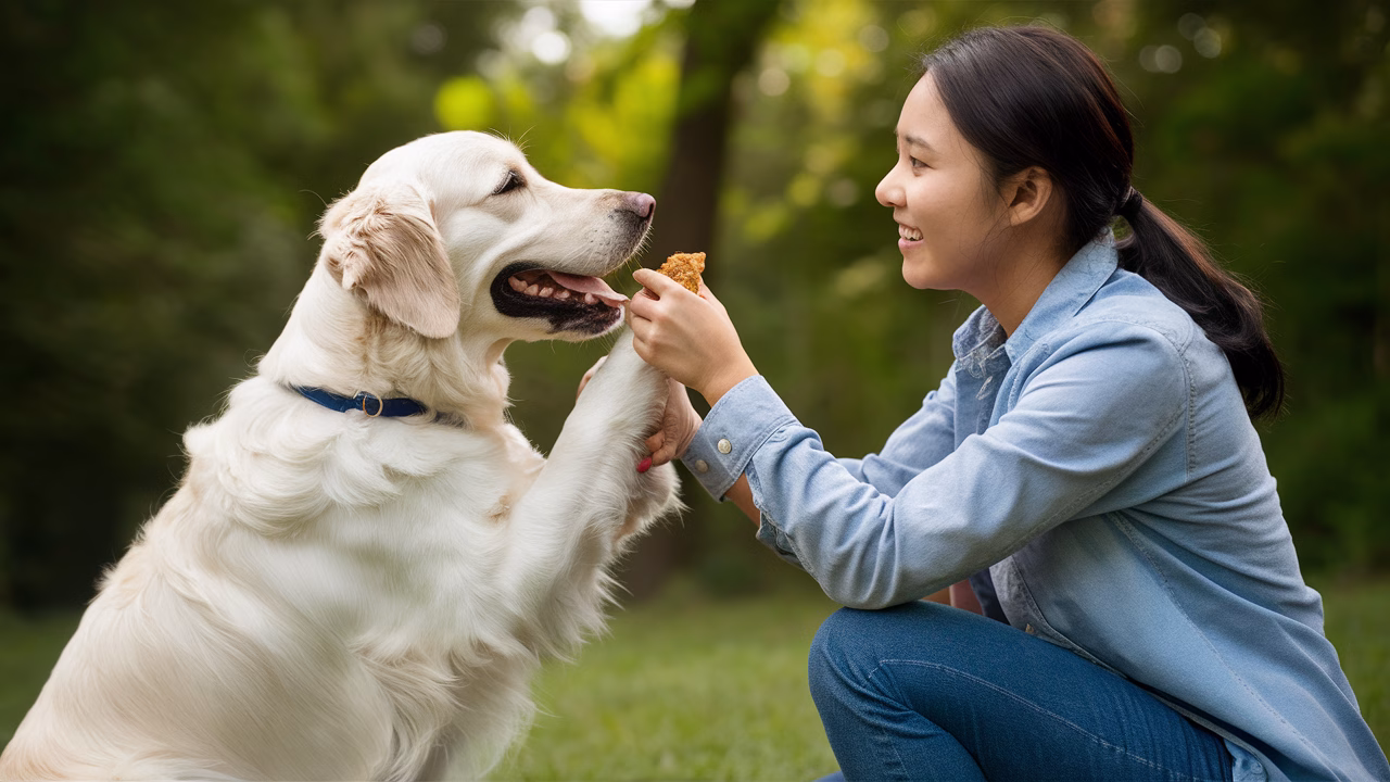 Training based on mutual trust Dog and owner training together