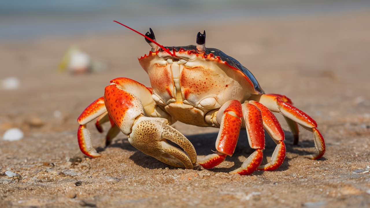Fiddler crab claw drumming on substrate Fiddler crab creating seismic signals