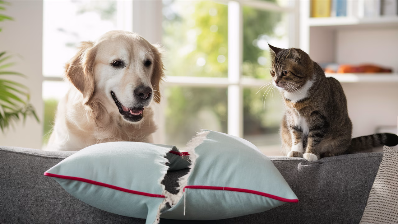 pet mischief living room