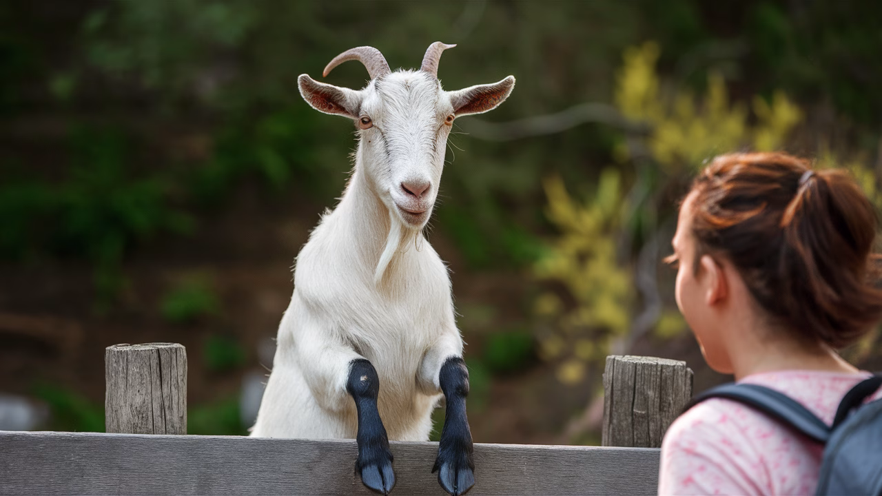 Goat appearing judgmental by body posture judgmental goat stance