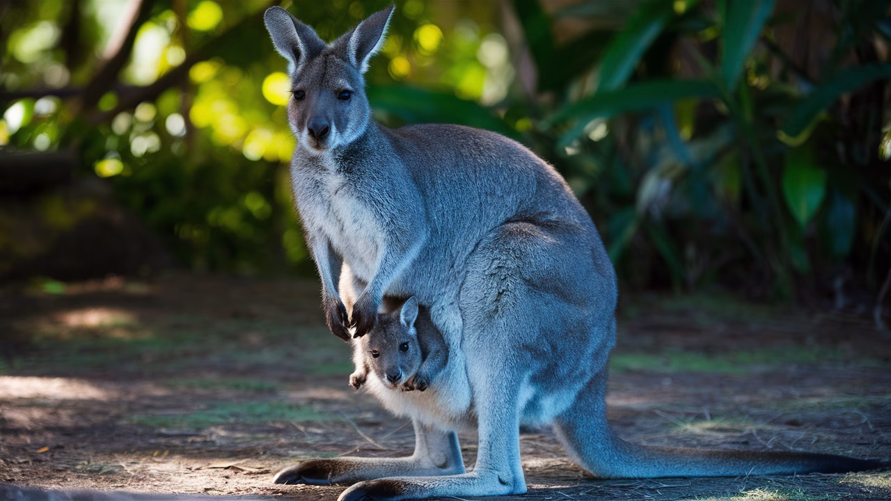 Kangaroo parental care facts Kangaroo mother and joey interaction