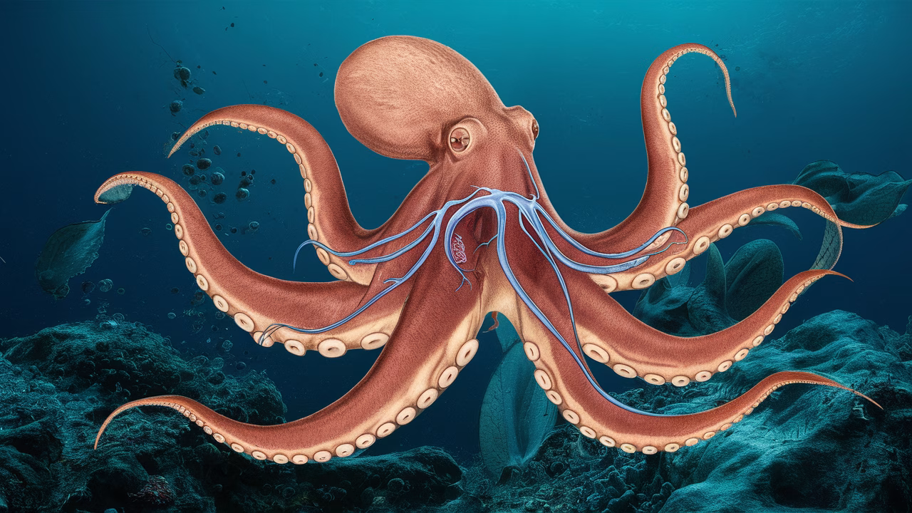 Octopus three-heart circulatory system Octopus heart system