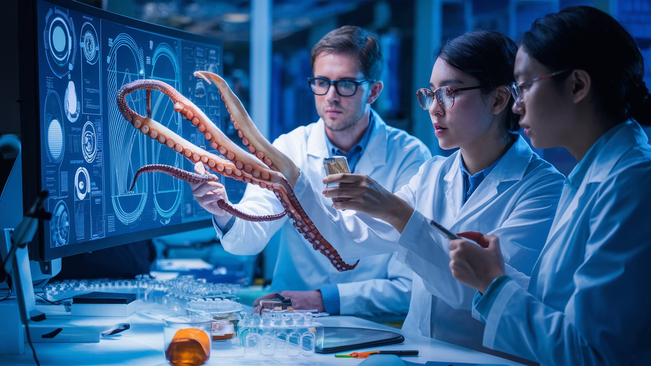 Study of octopus sensory biology Scientific research on octopus sensors