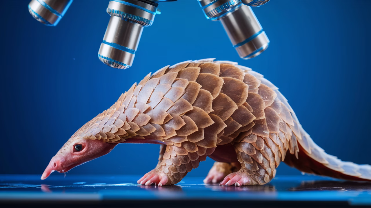 Pangolin scale keratin structure Keratin-based pangolin scale diagram