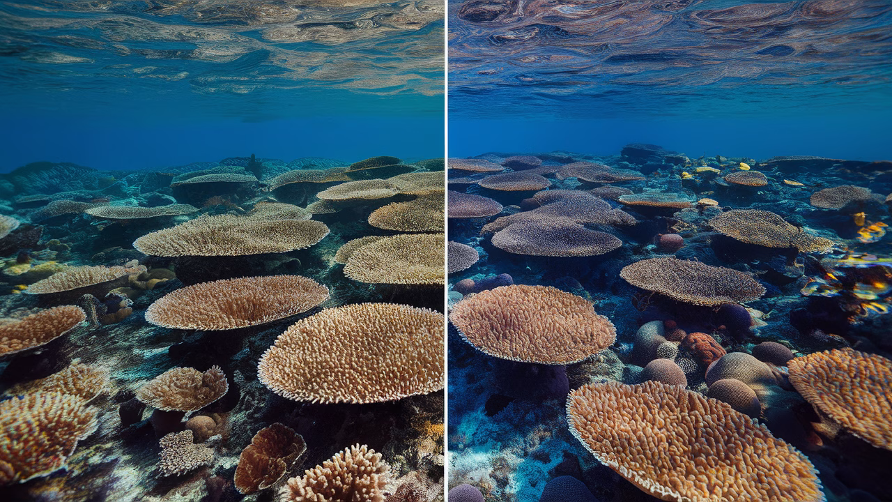 polarized light showing marine creatures marine species with and without polarized light visibility