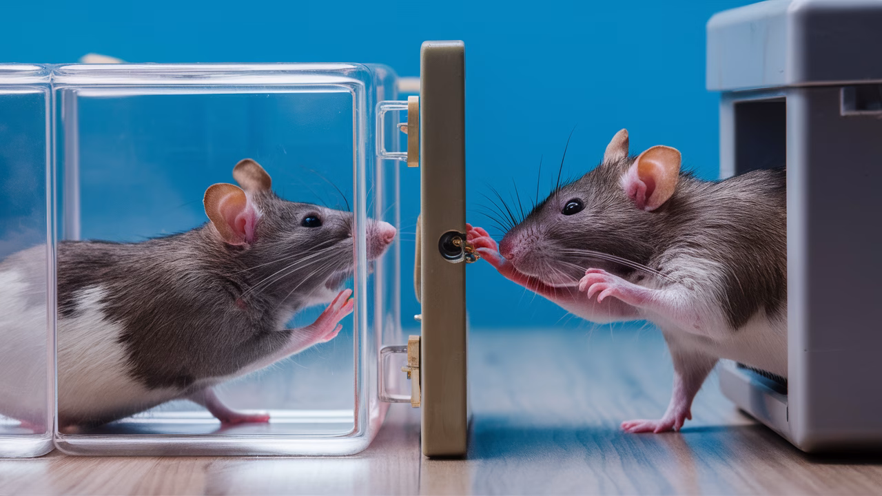 Rats show empathy by freeing companions Rat freeing cagemate from container