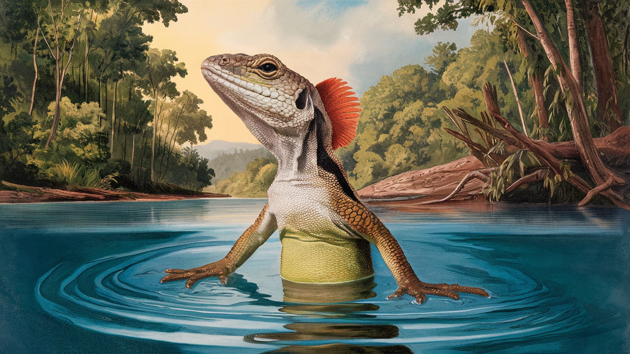 Philippine sailfin lizard in natural habitat Philippine sailfin lizard