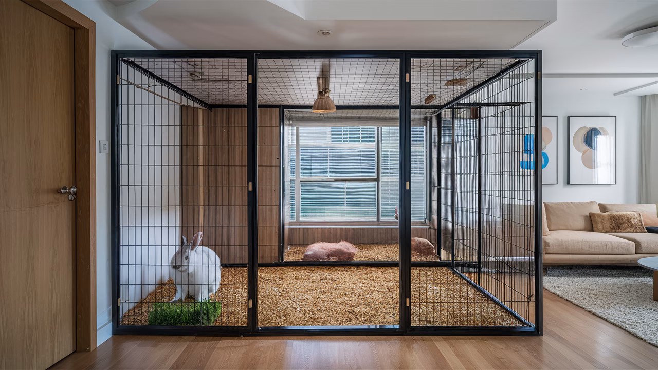Spacious rabbit enclosure setup spacious rabbit cage layout
