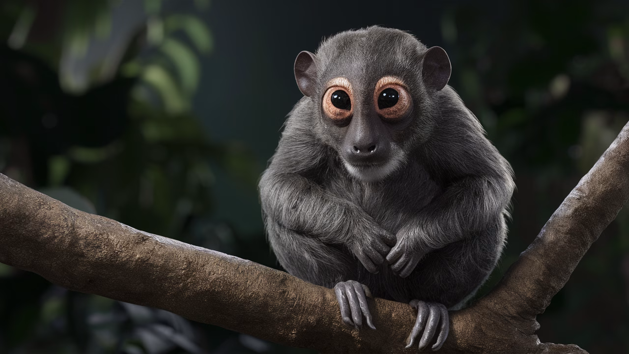 tarsier with largest eyes tarsier with large eyes perched on branch